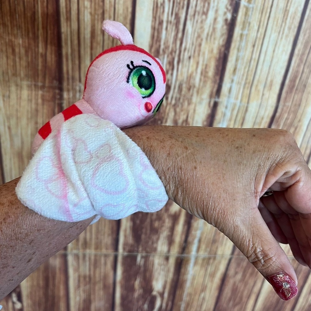 Star Happily Babies Plush Rattle Toy Set Donut & Pink Bug Wrist Wrap